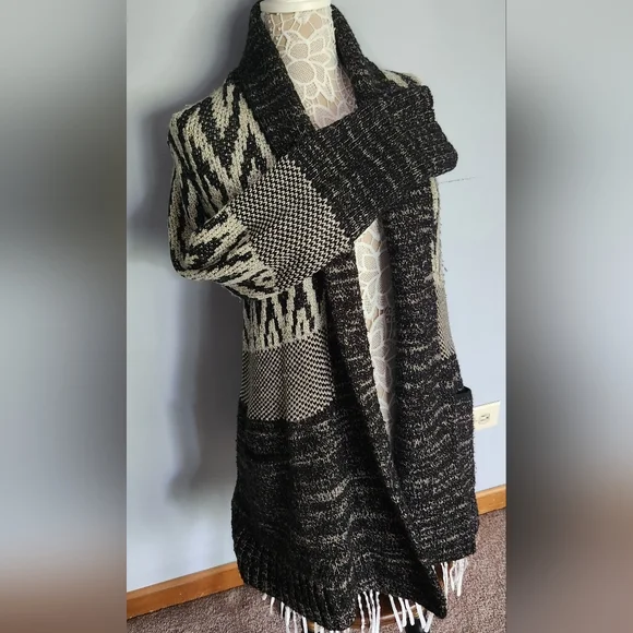 Lucky Brand Western Inspo Long Cardigan Sz L - Picture 2 of 4
